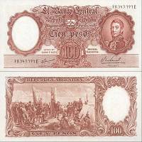 *100 pesos Argentína 1957-67, P272c AU - Kliknutím na obrázok zatvorte -